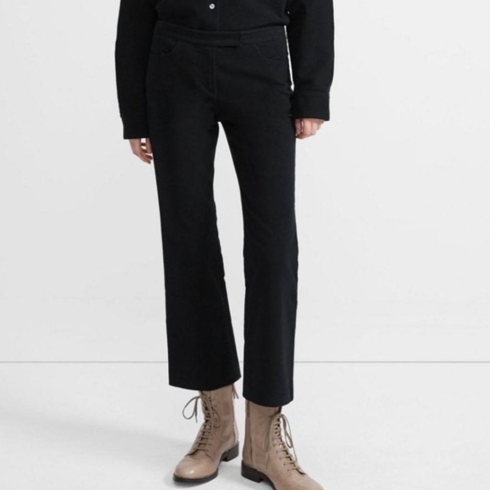 Theory Black Crop Pant Moleskin Twill NEW Size 8 Retail $285 STYLE: J0804215